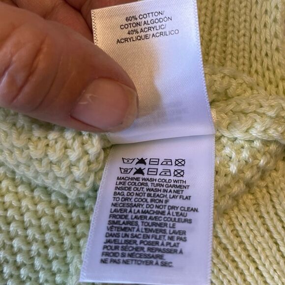 LUCKY BRAND Green V Neck Cotton Blend Sweater.Size S - Picture 14 of 15